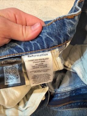 Reformation Harriet Relaxed Straight Jeans - Medium Blue